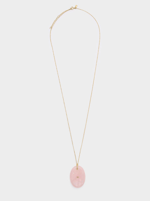 EF Collection Rose Quartz Aura Necklace