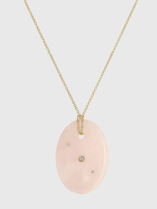 EF Collection Rose Quartz Aura Necklace