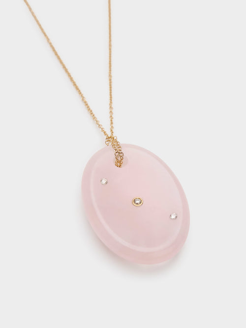 EF Collection Rose Quartz Aura Necklace