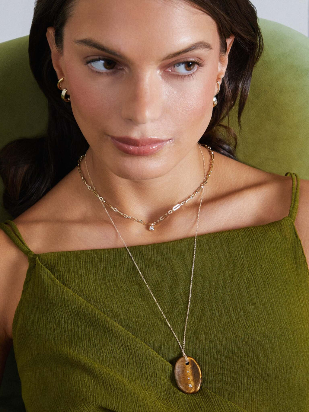 EF Collection Tiger's Eye Aura Necklace - Saint Bernard