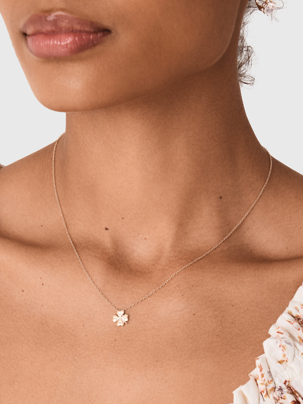 EF Collection Diamond Mini Clover Necklace - Saint Bernard