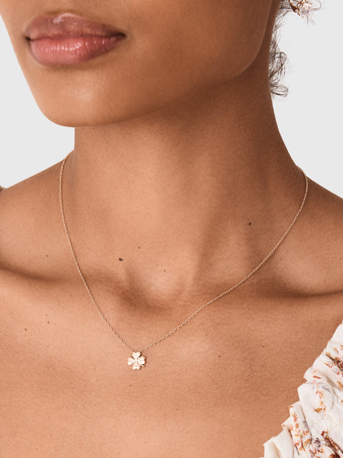 EF Collection Diamond Mini Clover Necklace - Saint Bernard