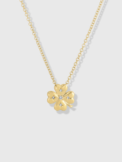 EF Collection Diamond Mini Clover Necklace - Saint Bernard