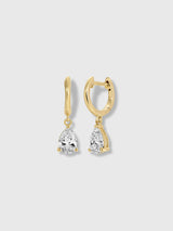 EF Collection Diamond Pear Drop Huggie Earrings - Saint Bernard