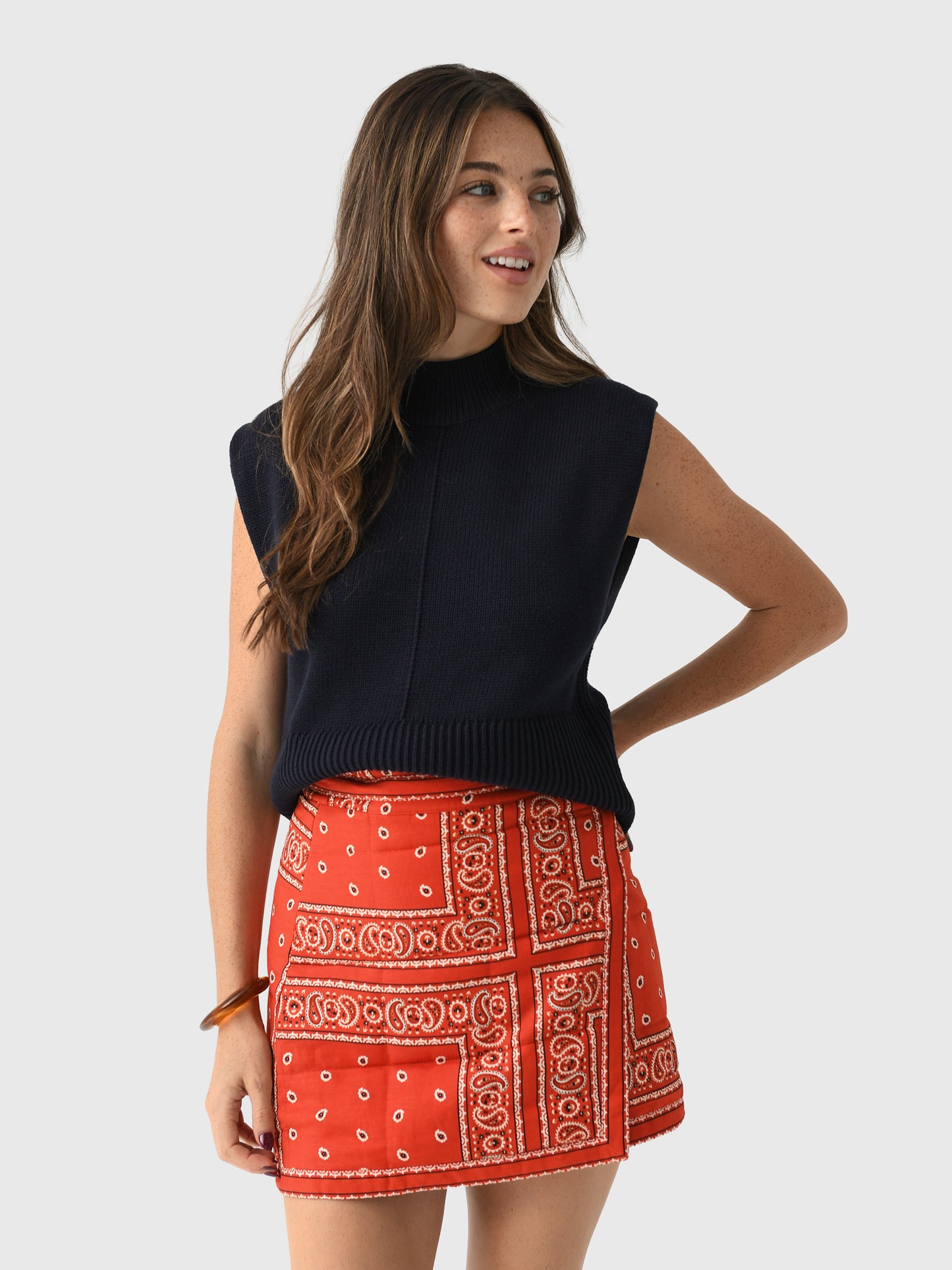 Velvet Women's Electra Cotton Cashmere Sweater Vest - Saint Bernard