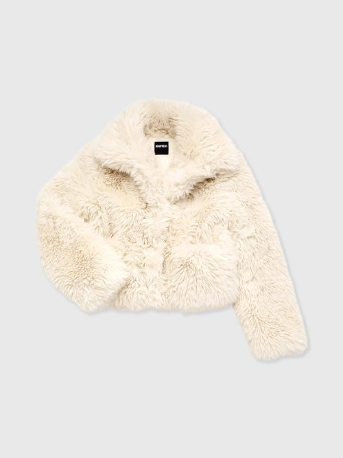 Katie J NYC Tween Girls' Elise Faux Fur Jacket - Saint Bernard