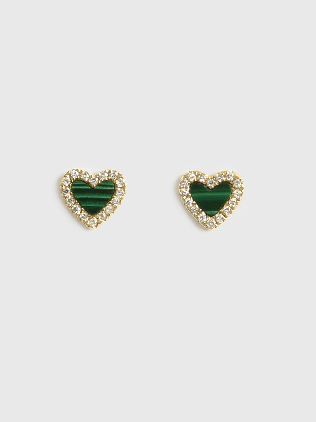 Francie B. Emerald Heart Stud Earrings - Saint Bernard