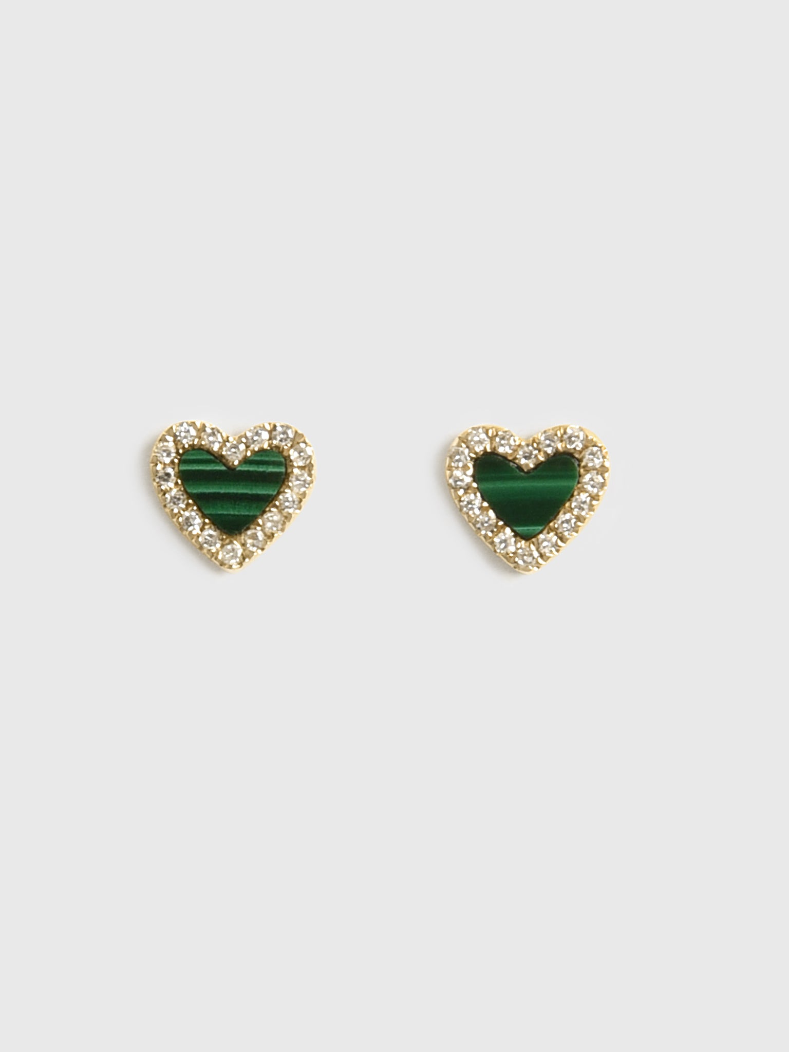 Francie B. Emerald Heart Stud Earrings - Saint Bernard