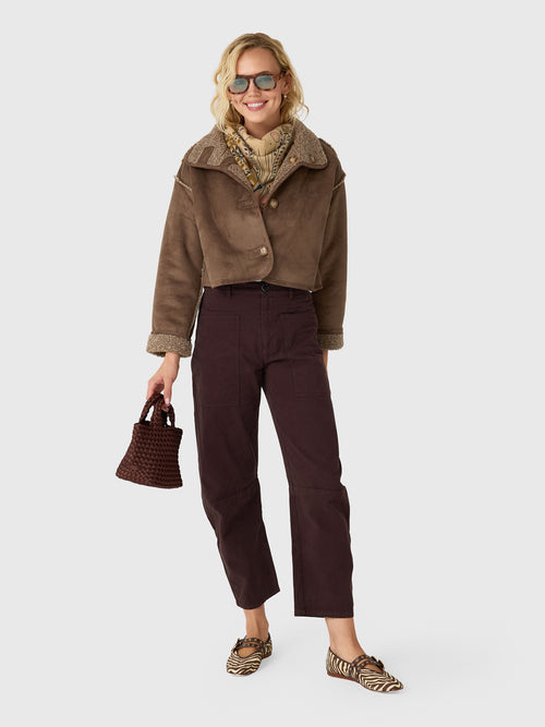 Velvet Women's Esme Sherpa Reversible Cropped Jacket