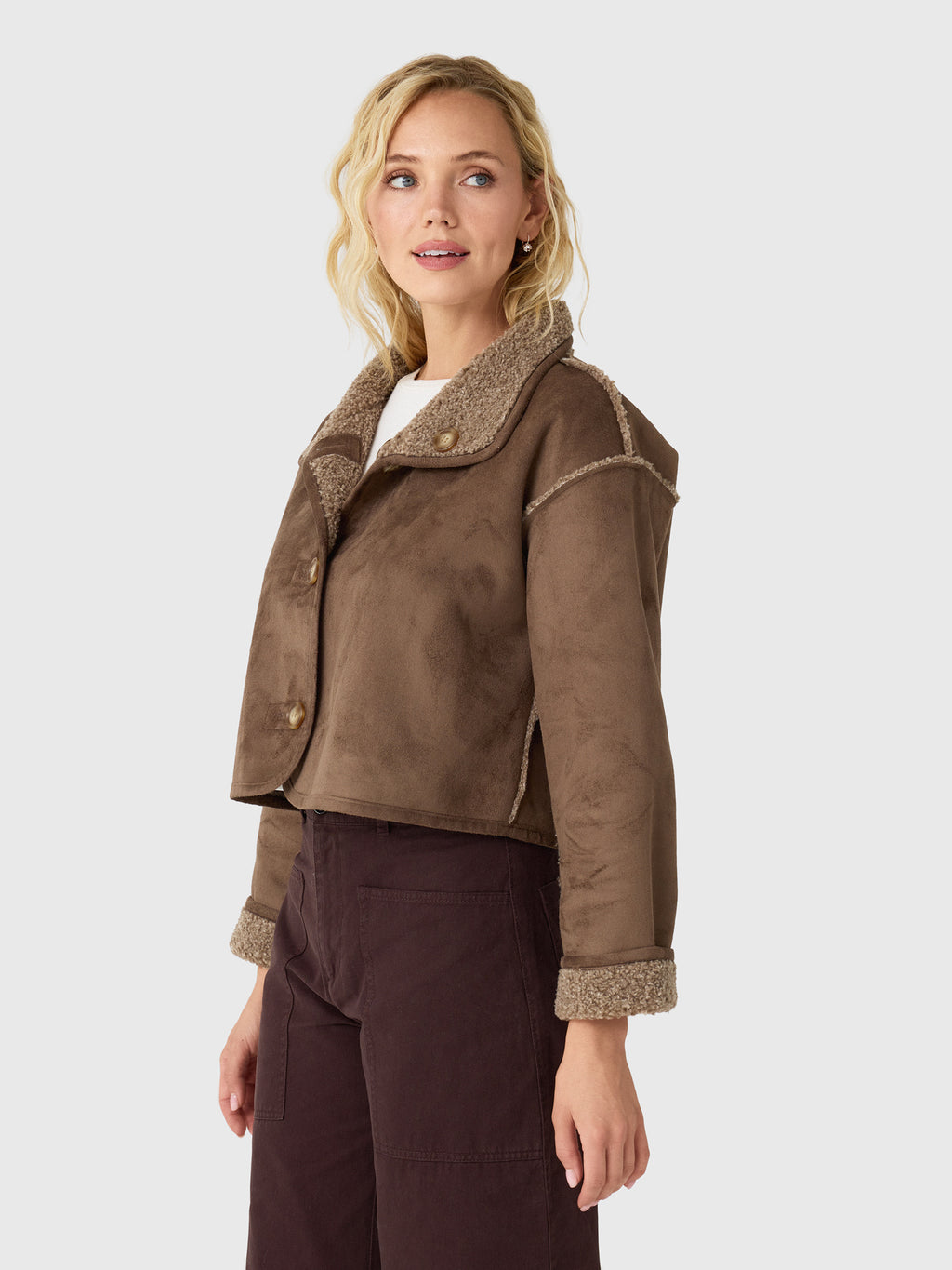 Velvet Women's Esme Sherpa Reversible Cropped Jacket - Saint Bernard