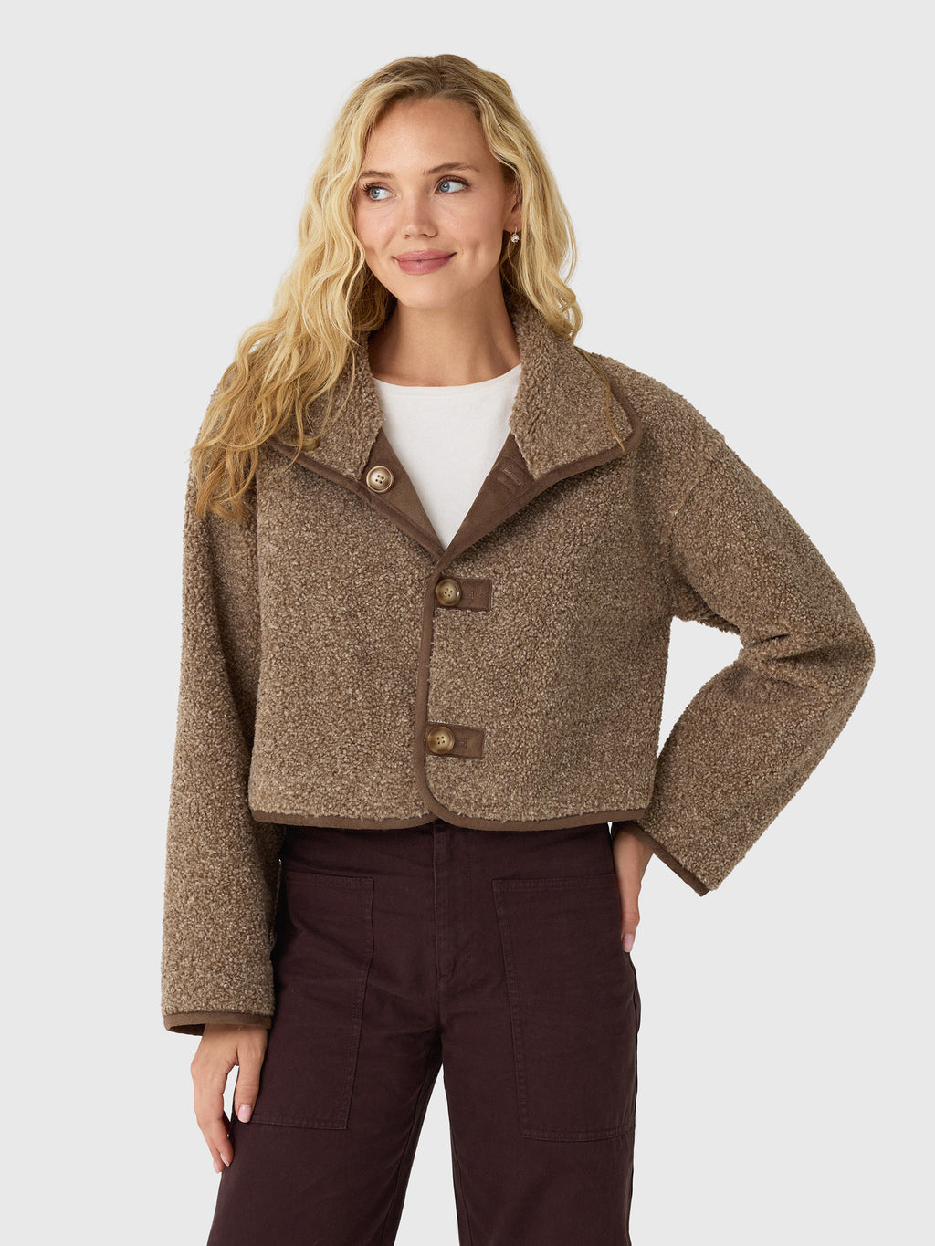 Velvet Women's Esme Sherpa Reversible Cropped Jacket - Saint Bernard