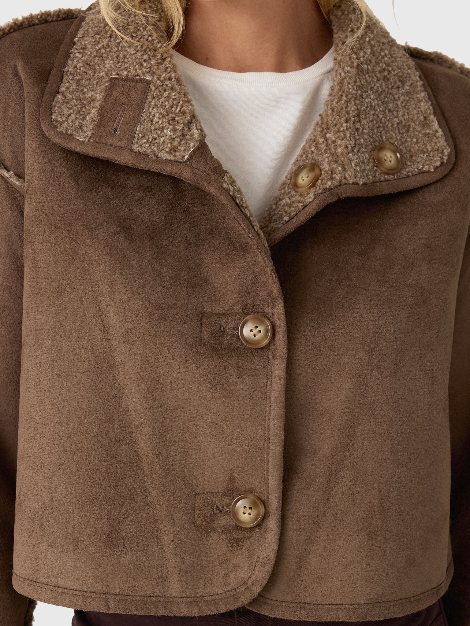 Velvet Women's Esme Sherpa Reversible Cropped Jacket - Saint Bernard