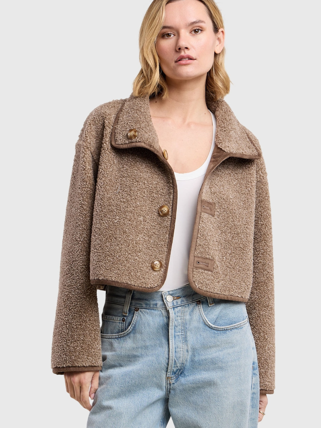 Velvet Women's Esme Sherpa Reversible Cropped Jacket
