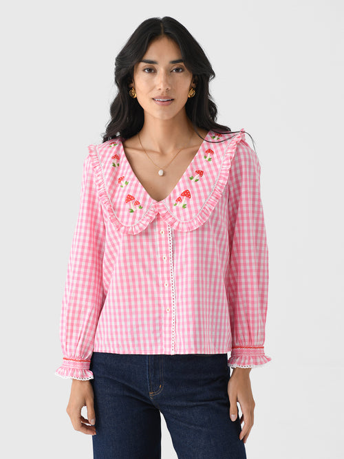 Pink City Prints Women's Esme Embroidered Blouse