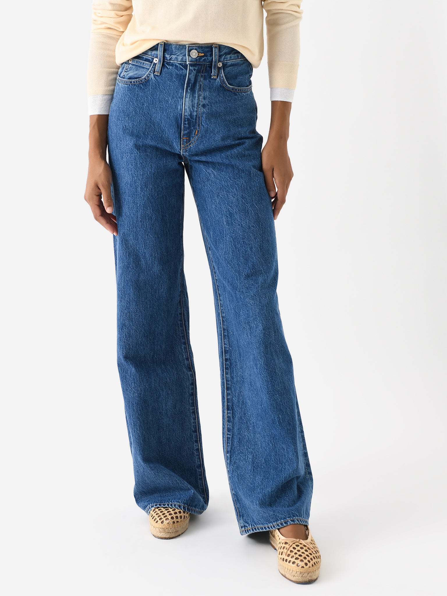 SLVRLAKE Women's Eva Wide Leg Jean - Saint Bernard