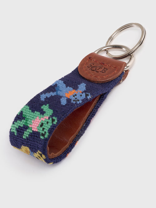 Smathers + Branson Dancing Bears Needlepoint Key Fob