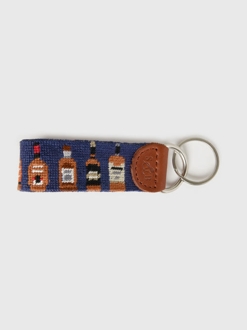 Smathers + Branson Bourbon Bottles Needlepoint Key Fob