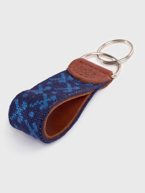 Smathers & Branson Tonal Clubs Needlepoint Key Fob