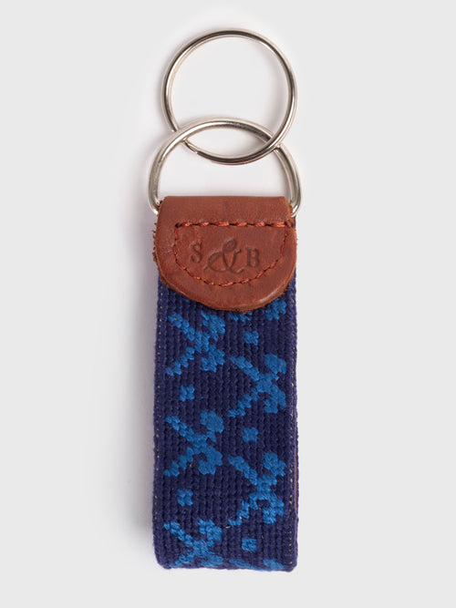 Smathers & Branson Tonal Clubs Needlepoint Key Fob