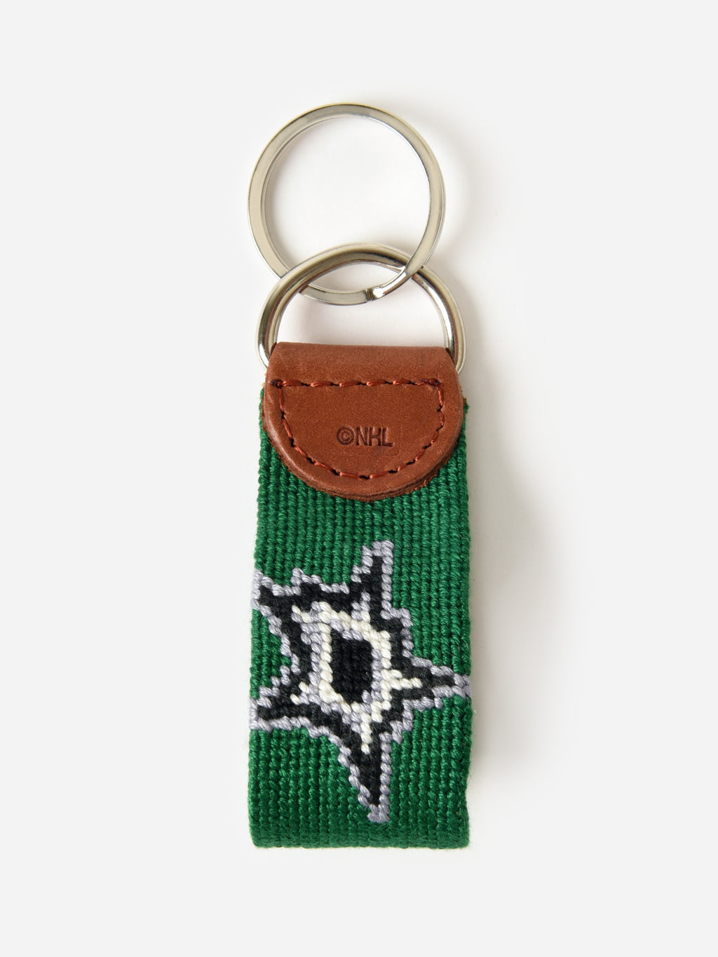 Smathers + Branson Dallas Stars Needlepoint Key Fob - Saint Bernard