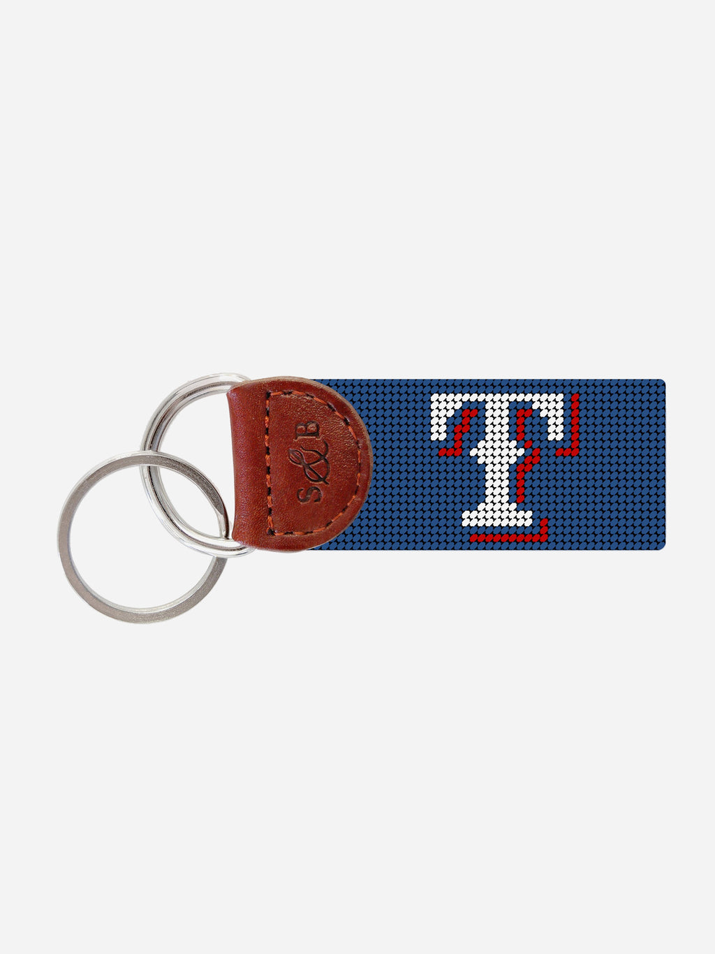 Smathers + Branson Texas Rangers 2023 World Series Needlepoint Key Fob - Saint Bernard