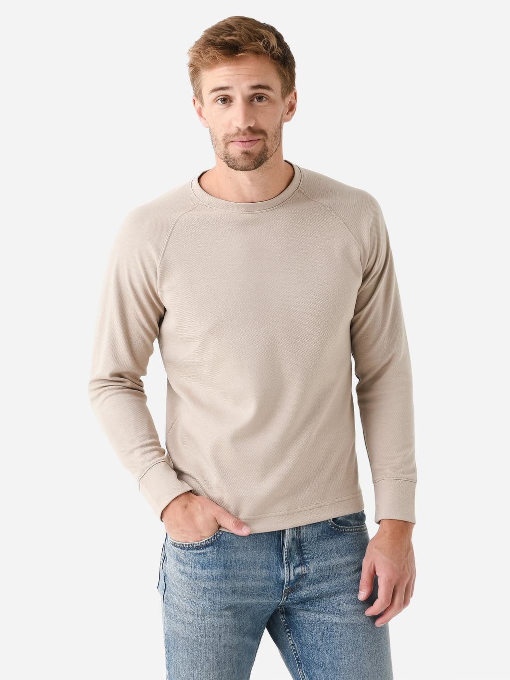 Orchard + Broome Men's Pike Double Face Mini Jacquard Sweatshirt - Saint Bernard