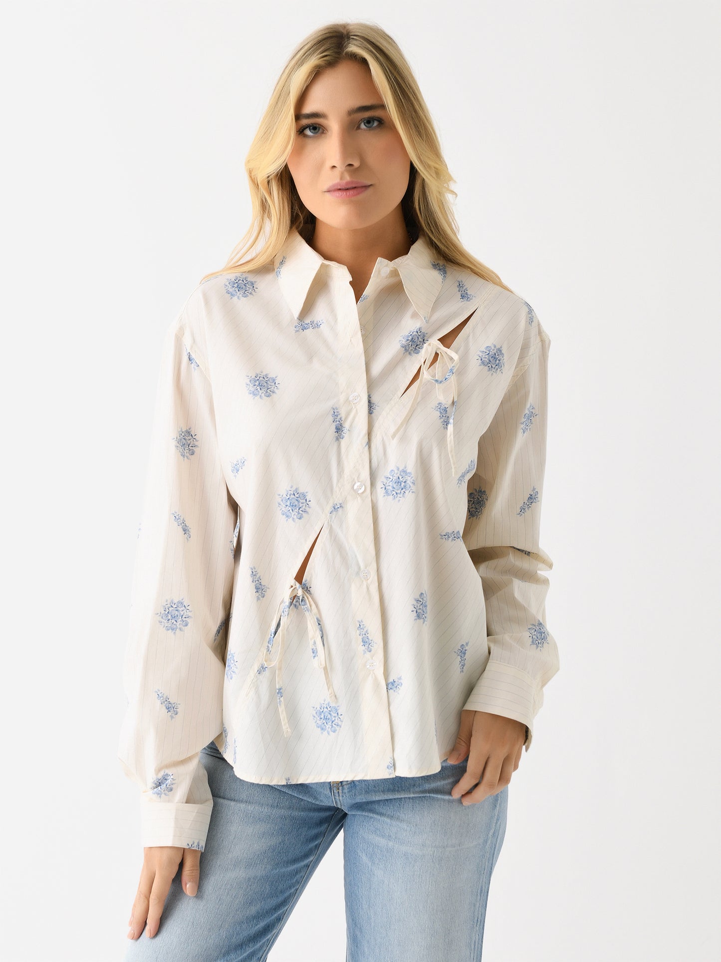 Deiji Studios Women's Twin Bow Shirt - Saint Bernard