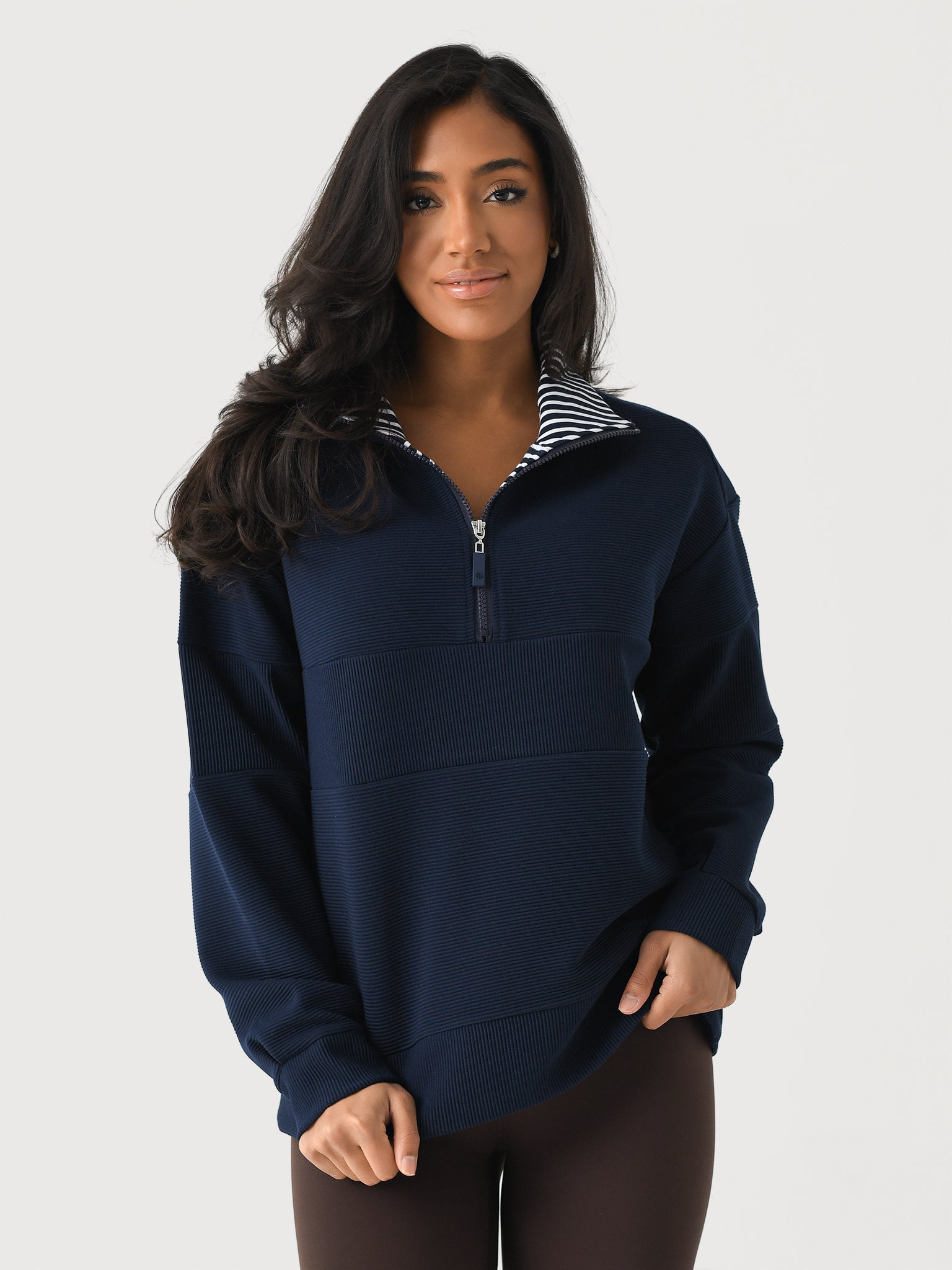 Addison Bay Women's Ribbed Varsity Quarter-Zip - Saint Bernard