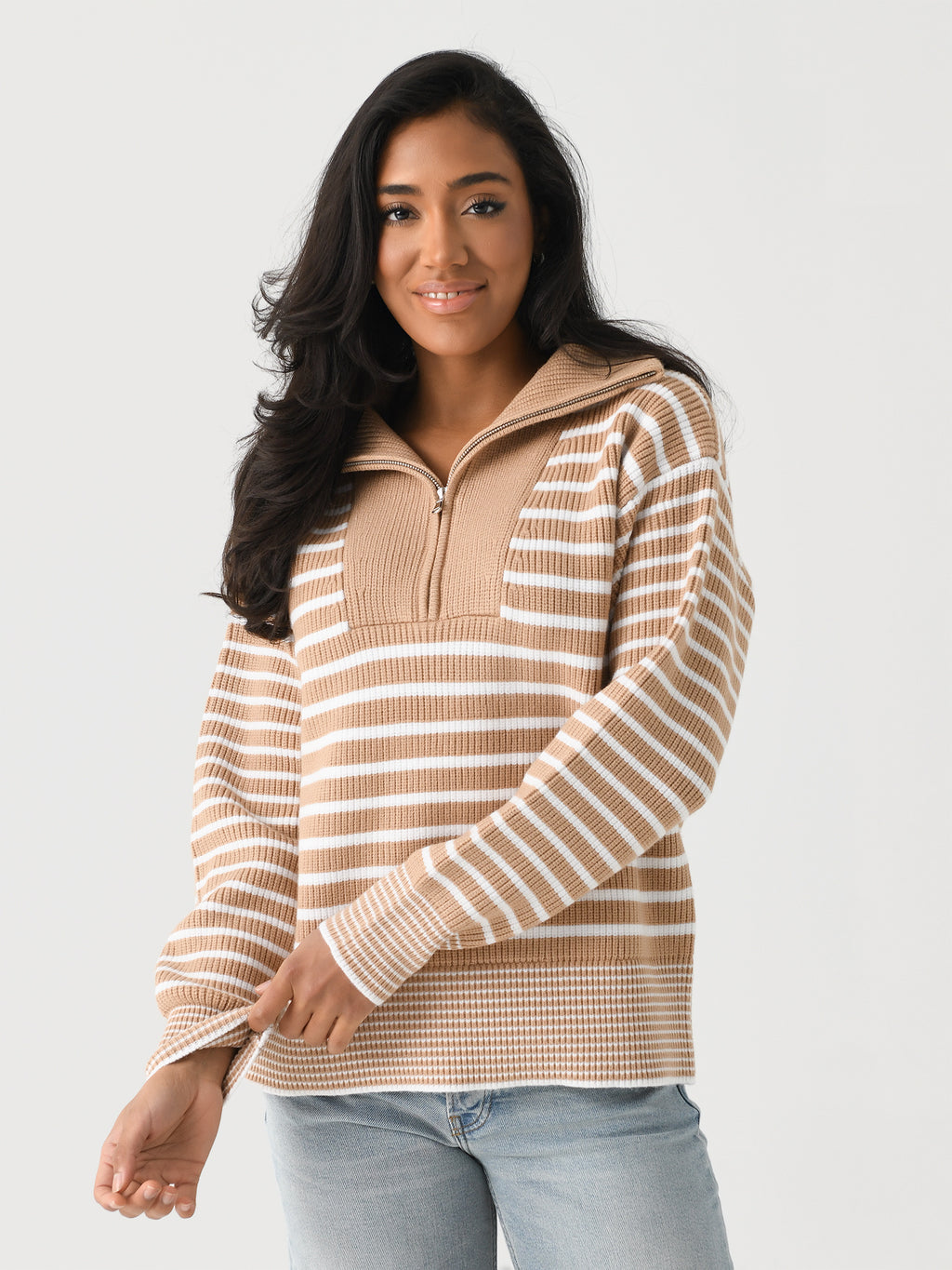 Addison Bay Women's Griffin Quarter-Zip Sweater - Saint Bernard