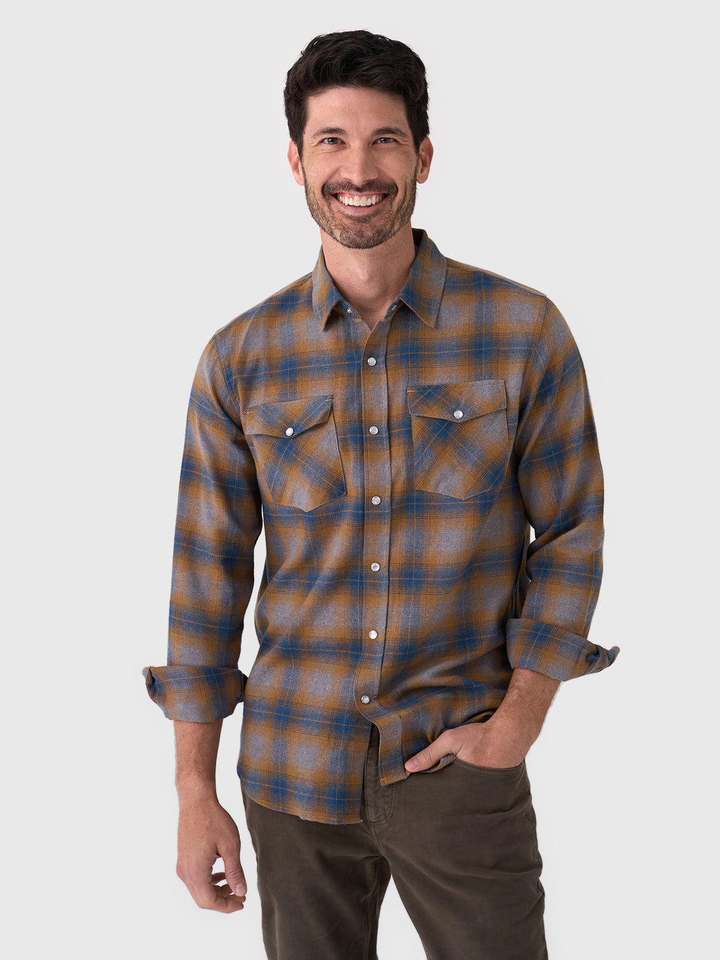 East Cape Men's Plaid Long Sleeve Shirt - Saint Bernard