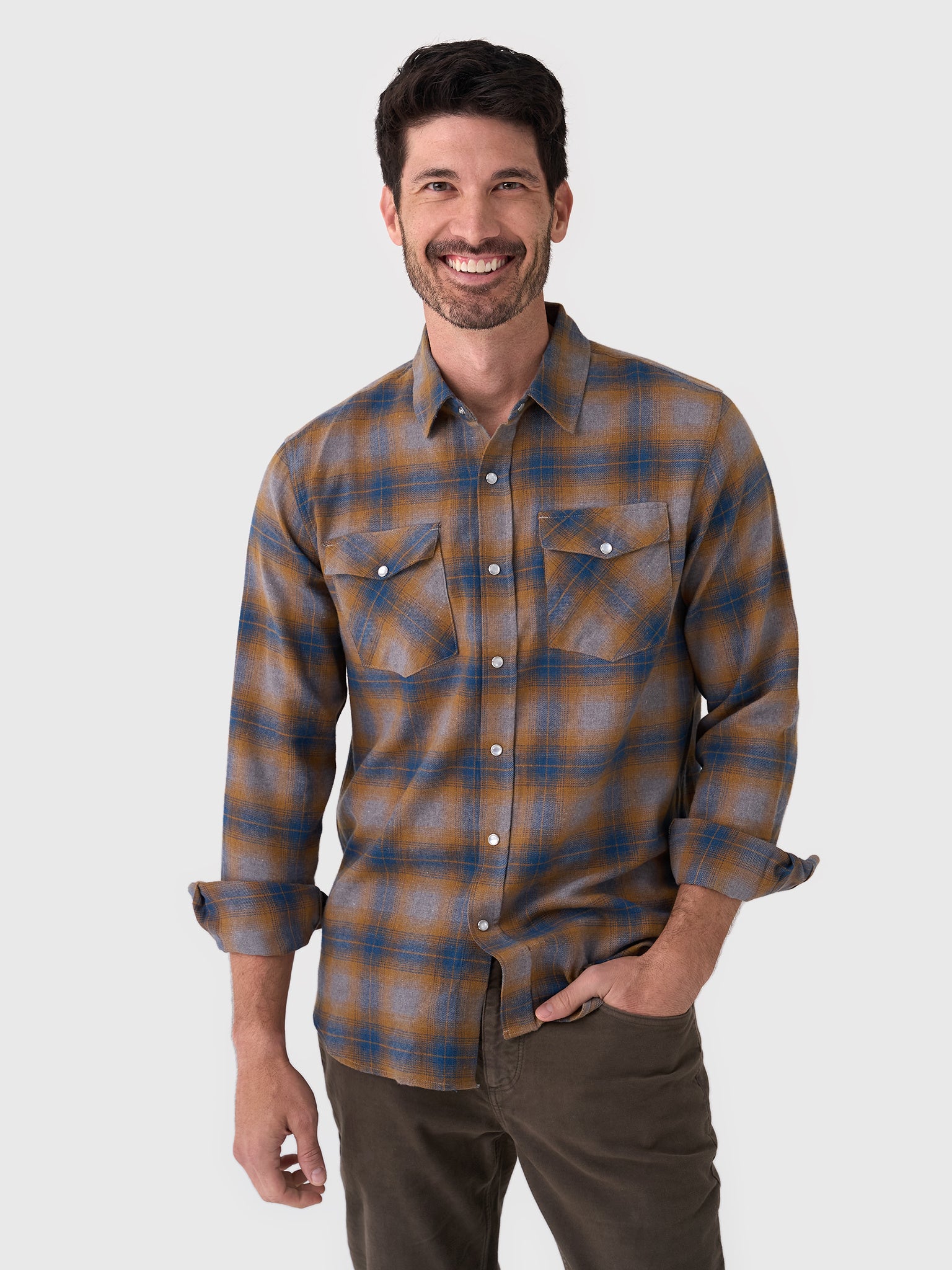 East Cape Men's Plaid Long Sleeve Shirt - Saint Bernard