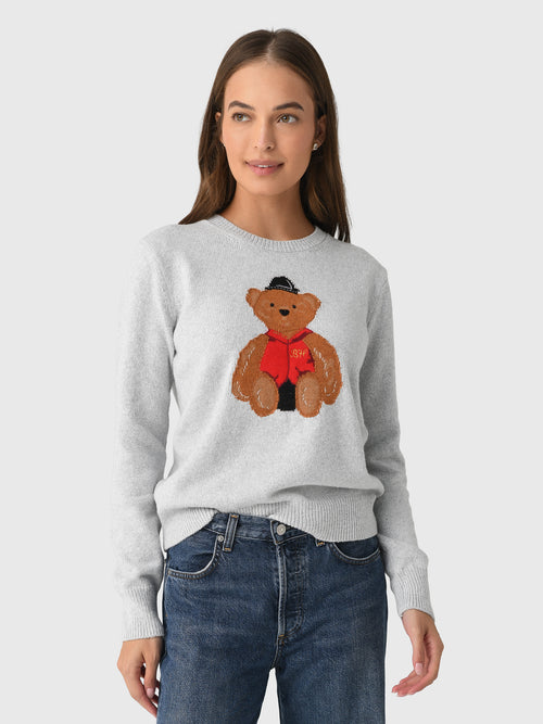 Lingua Franca Women's Bo Bear Cotton Crewneck Sweater