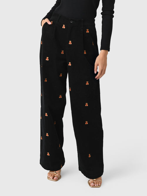Lingua Franca Women's Bowery Bear Corduroy Pant