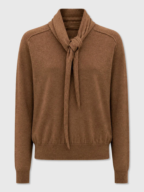 Nicholas Women's Veda Tie Neck Sweater - Saint Bernard