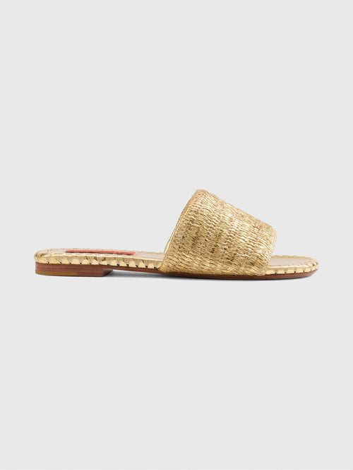 Simon Miller Women's Metallic Raffia Salerno Slide Sandal