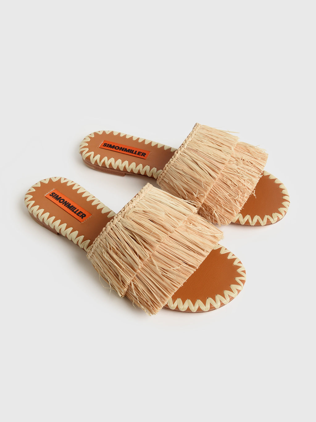 Simon Miller Women's Fringe Raffia Salerno Slide Sandal - Saint Bernard