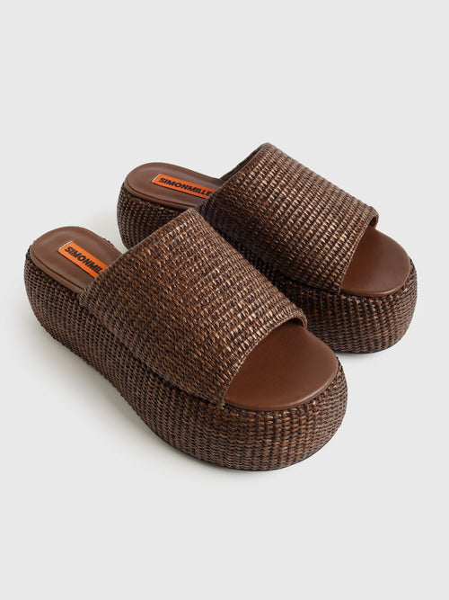Simon Miller Women's Raffia Cloudy Platform Slide Sandal