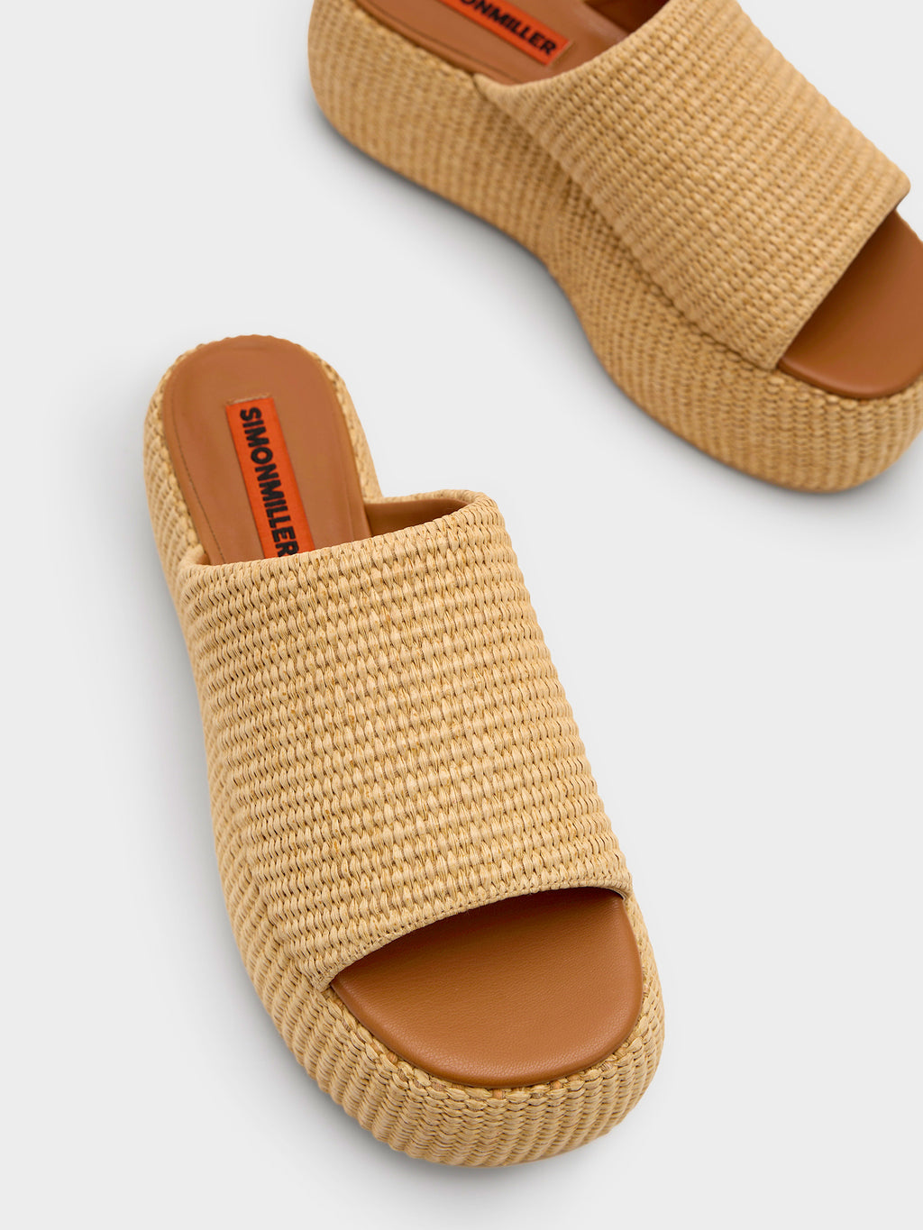 Simon Miller Women's Raffia Cloudy Platform Slide Sandal - Saint Bernard