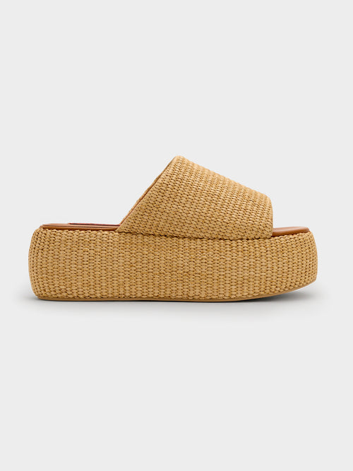 Simon Miller Women's Raffia Cloudy Platform Slide Sandal - Saint Bernard