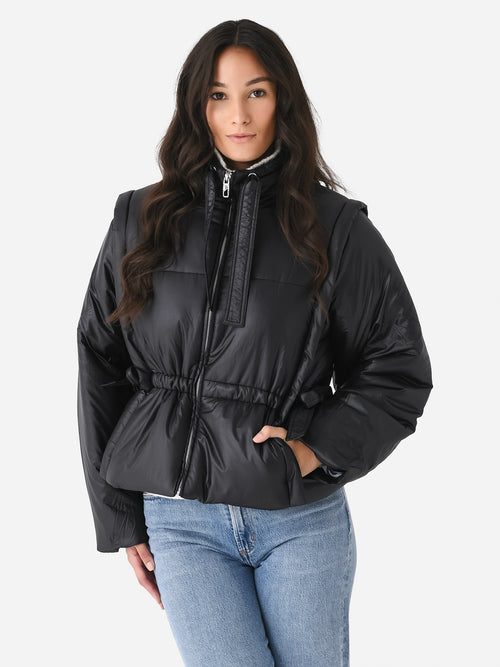 GANNI Women's Shiny Quilt Vest Jacket