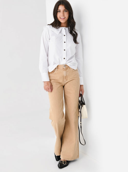 GANNI Women's Cotton Poplin Double Collar Shirt