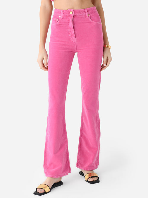 GANNI Women's Washed Corduroy Iry High Waisted Pant