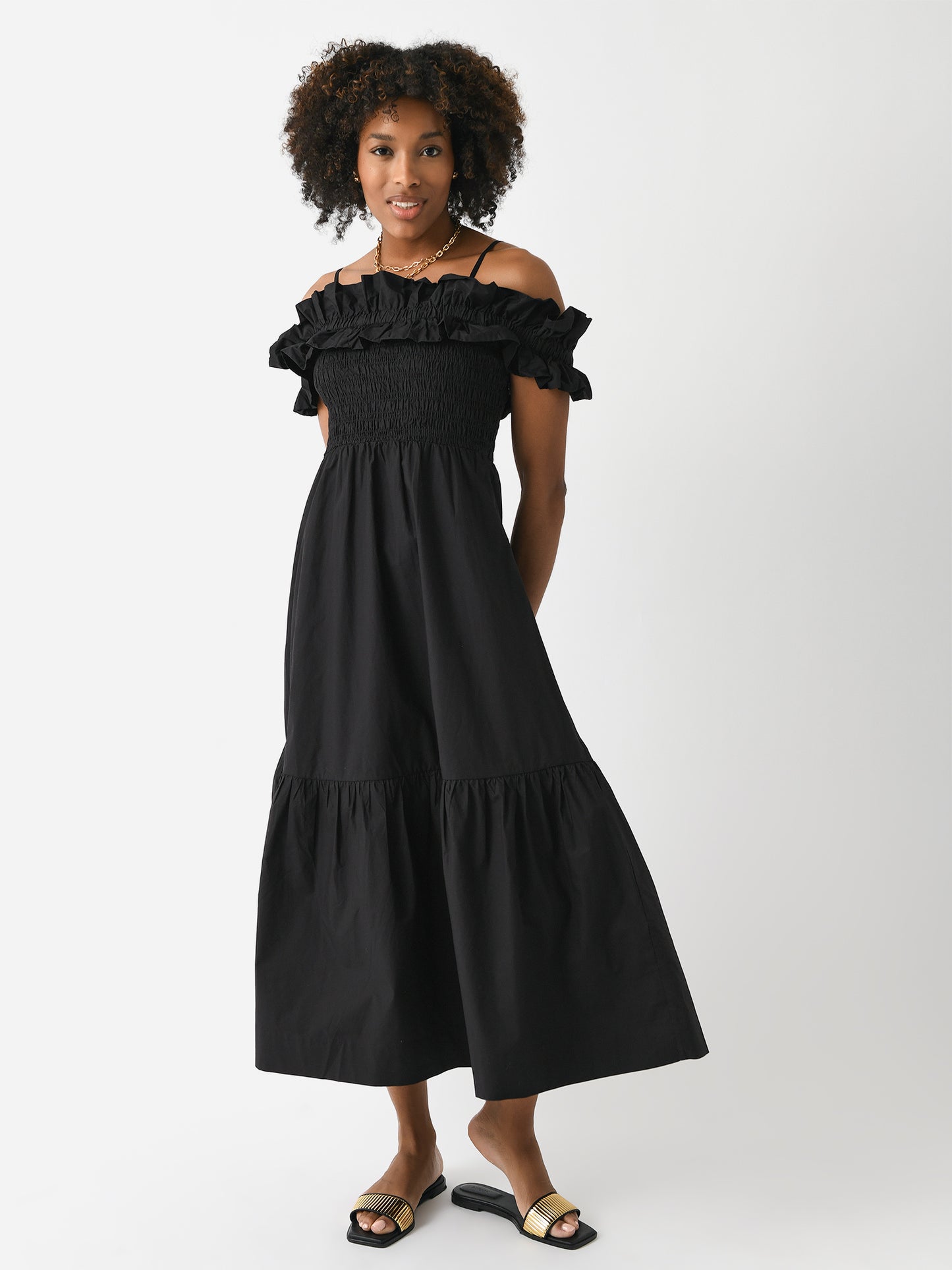 GANNI Women's Cotton Long Smock Dress