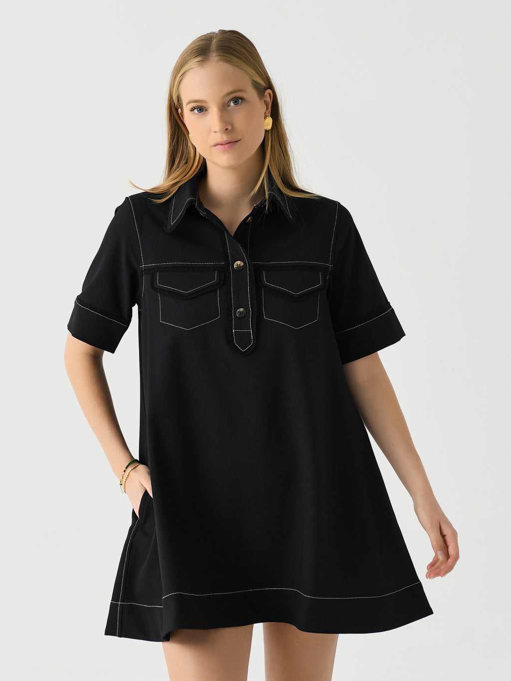 GANNI Women's Crepe Mini Dress - Saint Bernard