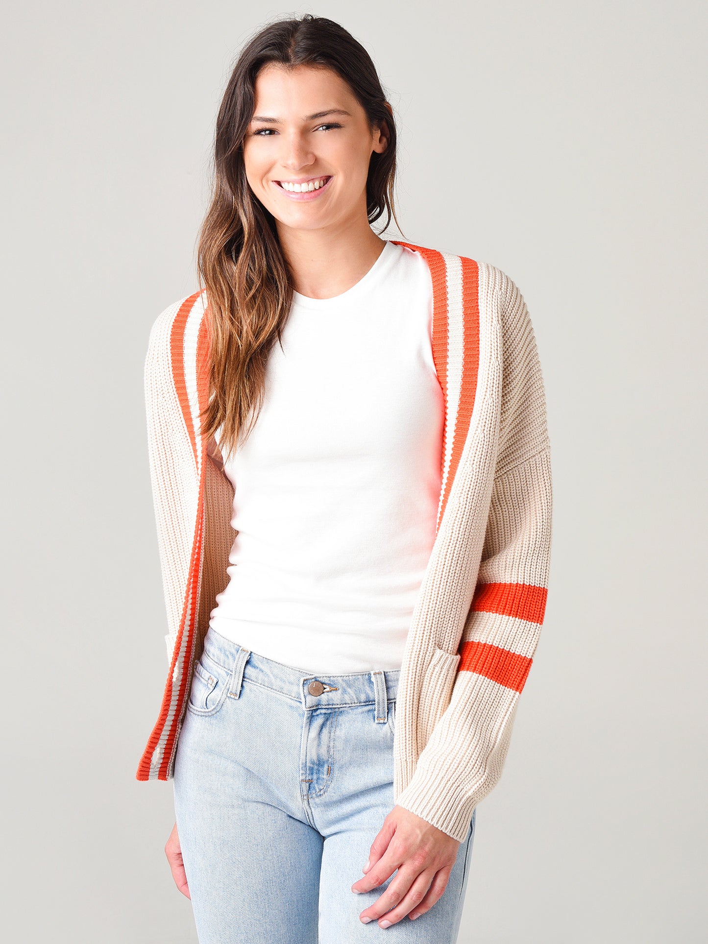 525 Women's Varsity V-Neck Cardigan - Saint Bernard