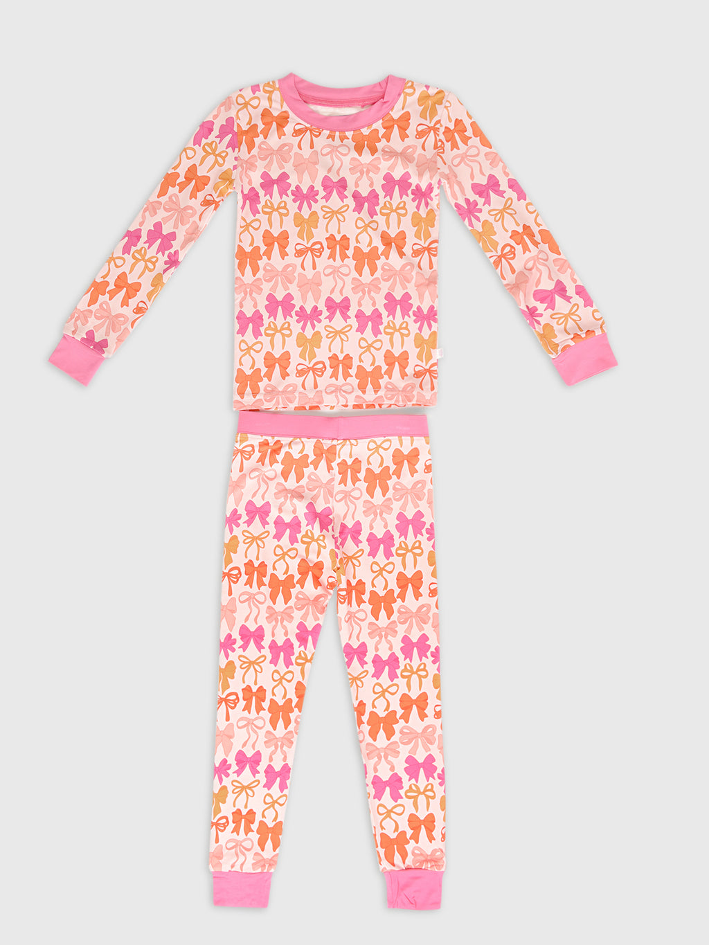 Poppy Kids Co Girls' Fall Bows Pajama Set - Saint Bernard