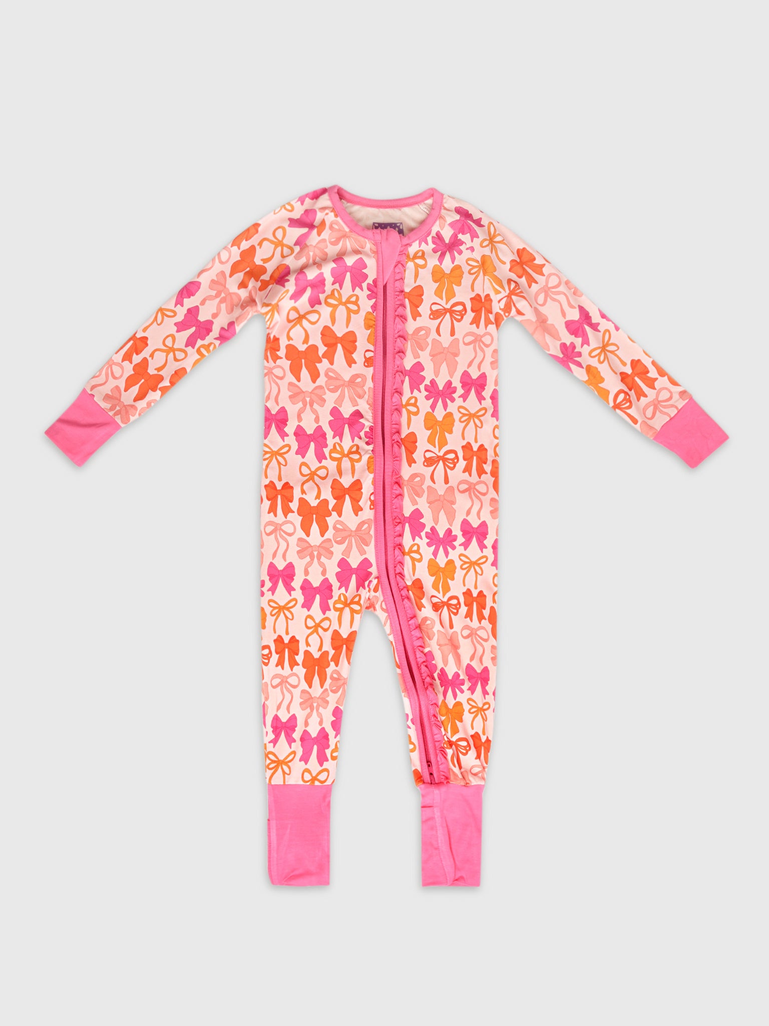 Poppy Kids Co Baby Girls' Fall Bows Ruffle Romper - Saint Bernard