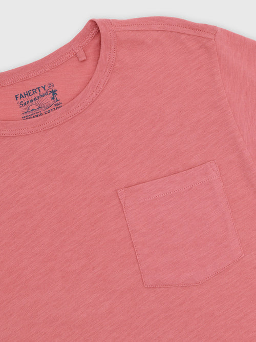 Faherty Brand Boys' Sunwashed Regenerative Pocket Tee - Saint Bernard