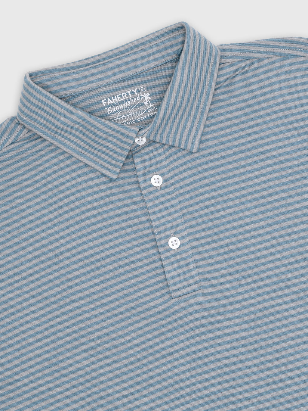 Faherty Brand Boys' Sunwashed Striped T-Shirt Polo - Saint Bernard