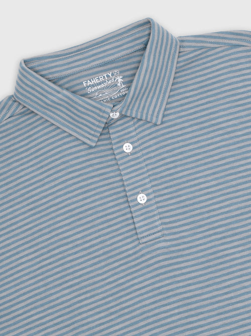 Faherty Brand Boys' Sunwashed Striped T-Shirt Polo - Saint Bernard
